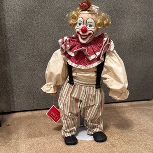 Colorful Clown Doll with Striped Outfit